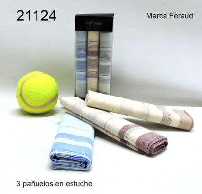 Imagen de PAÑUELO X3 DE HOMBRE EN ESTUCHE FERAUD 9.24